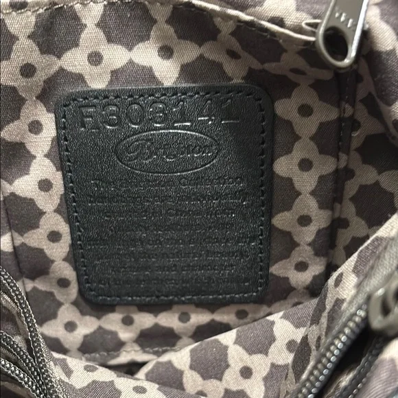 Brighton Black and Brown Shoulder Bag with Decorative Stripes - Picture 6 of 6